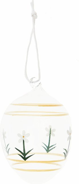 Rico Design Glas Ei mit handbemaltem Blumenmotiv in Mehrfarbig - Bild 1