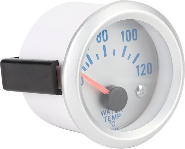Igeteck Universal Digitales Auto Wassertemperaturanzeige mit blauer LED, 52mm / 2 Zoll, Bereich 40-120 Grad Celsius, Weiß - Bild 1