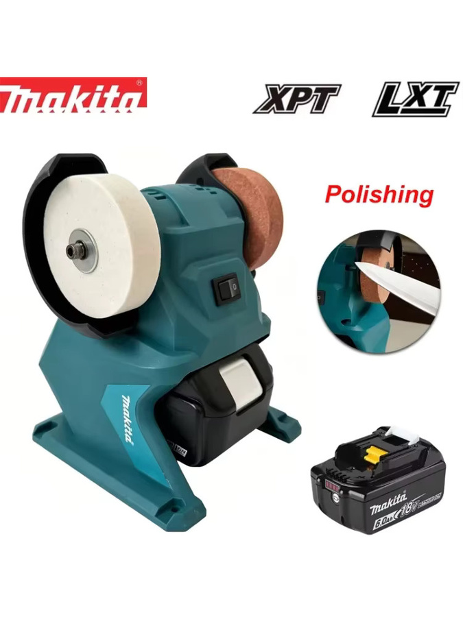 Makita Akku-Tischschleifer mit Doppelrad für Metallpolitur, Messerschärfung und Steinschleifen - Bild 7
