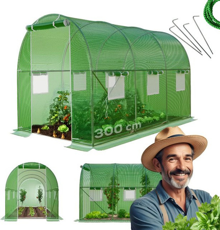 GARMIO Foliengewächshaus CICATA winterfestes Tomatenzelt für Gemüse, Obst und Blumen, B/T/H: 3 x 2 x 2 m