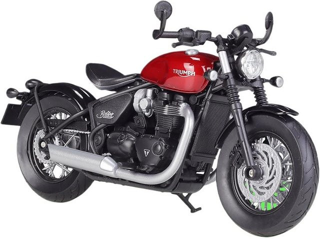 Welly Triumph Bonneville Bobber, Modell Motorrad, 1:12, Metall, Rot - Bild 1