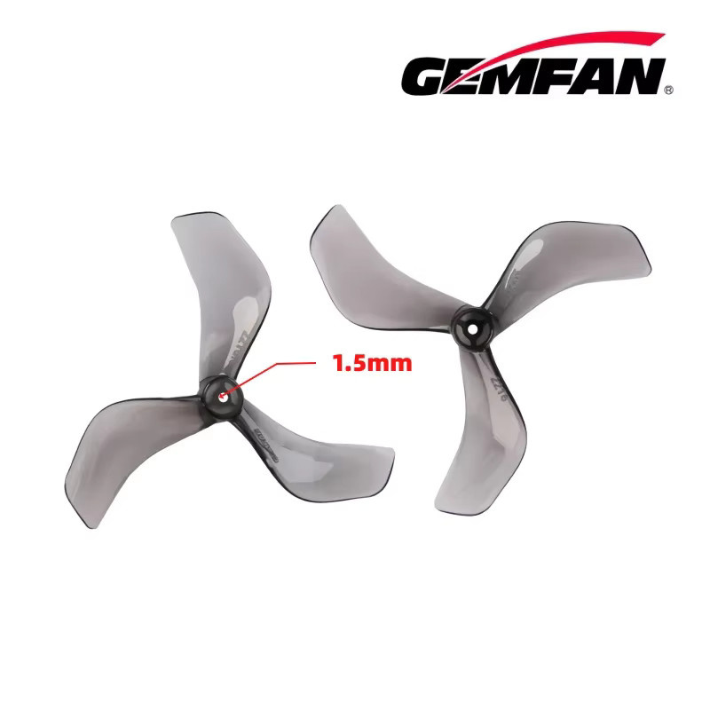 Gemfan 2216-3 Propeller 2,2 Zoll Dreiflügelig für DJI O3 O4 BetaFPV Pavo20Pro, 4 Paar, Grau/Transparent, 1,5mm Öffnung - Bild 3