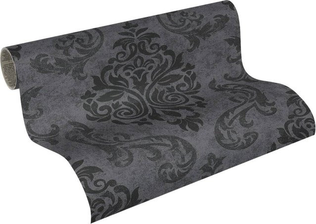 A.S.Creation 3D-Panel Pop up Ornament Tapete Schwarz-Grau B/H: 52 x 250 cm - Bild 1