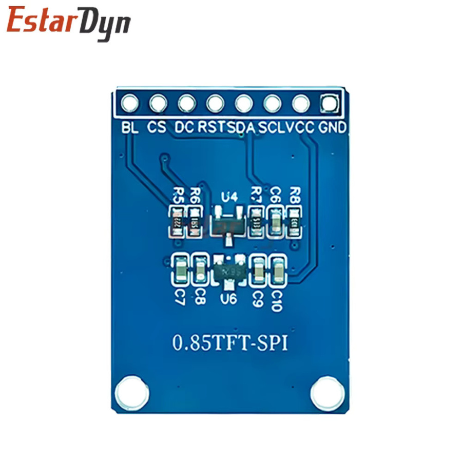 Estardyn Farb-TFT-Anzeigemodul 0,85 Zoll HD IPS LCD-LED-Bildschirm mit ST7735 Controller und SPI-Schnittstelle in Blau, 128 x 128 Pixel - Bild 2