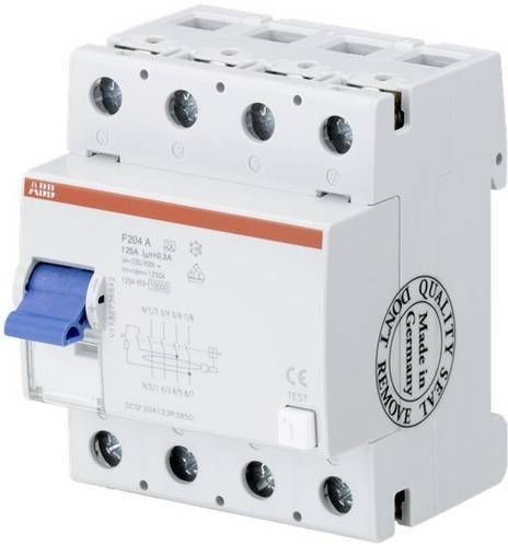 ABB F204 A-125/0,03-L FI-Schutzschalter RCD 4polig 25 A 0,03 A 400 V in Weiß - Bild 1