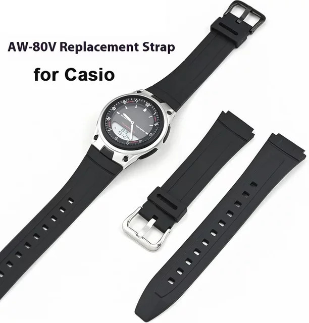 Casio Uhrenarmband, Kunststoff, Schwarz, 18 mm, Unisex - Bild 1