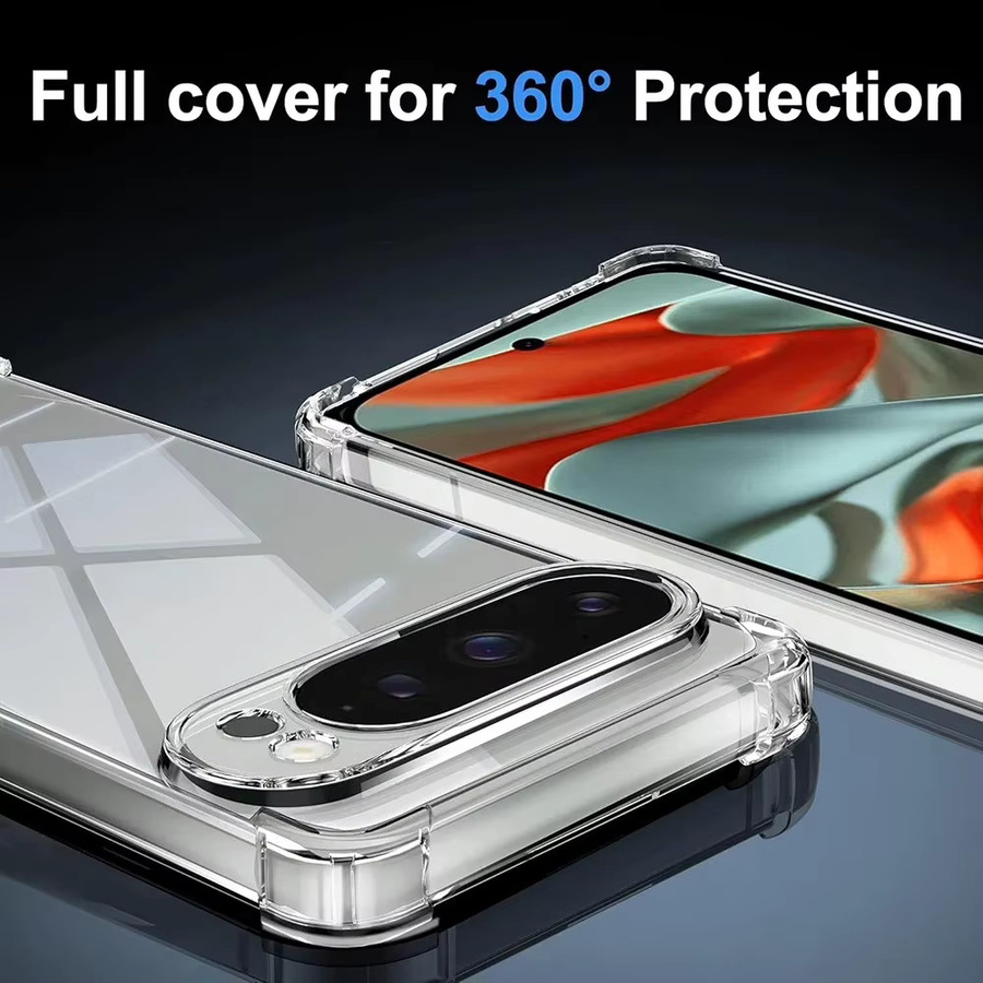 Stoßfeste Silikon-Schutzhülle für Google Pixel 10 9 8 7 6 Pro XL 9A 8A 7A 6a in Transparent mit Airbag-Stoßstangen-Schutz - Bild 4