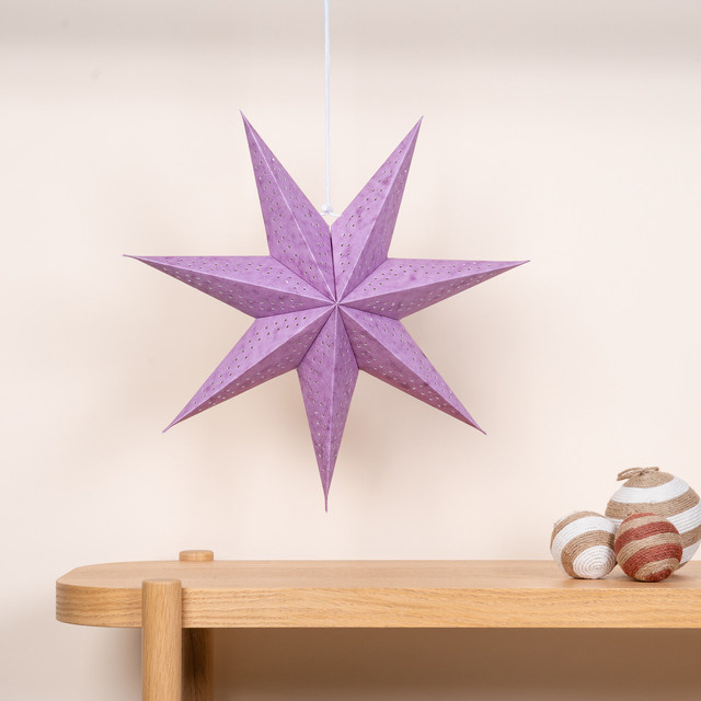 BLUME2000 Papierstern Violett als Hängedekoration für die Weihnachtszeit, Durchmesser: 45 cm - Bild 1