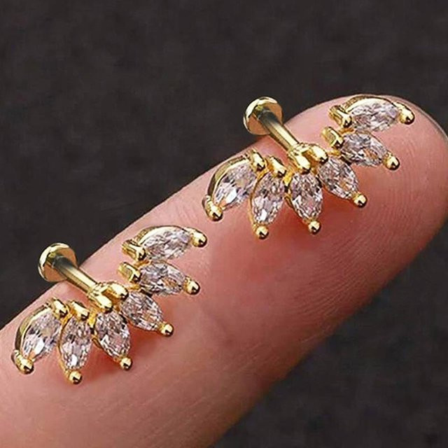 Huitan Ohrstecker, Gold, Zirkonia, Damen - Bild 1