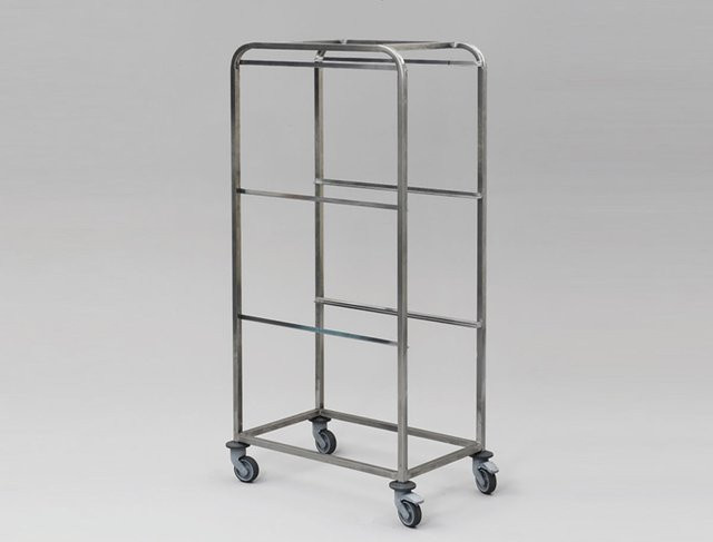 Scaritech Doppelte Edelstahl-Leiter für 40-l-Behälter Rücken an Rücken in Grau/Silber B/T/H: 171 x 45 x 125 cm - Bild 1