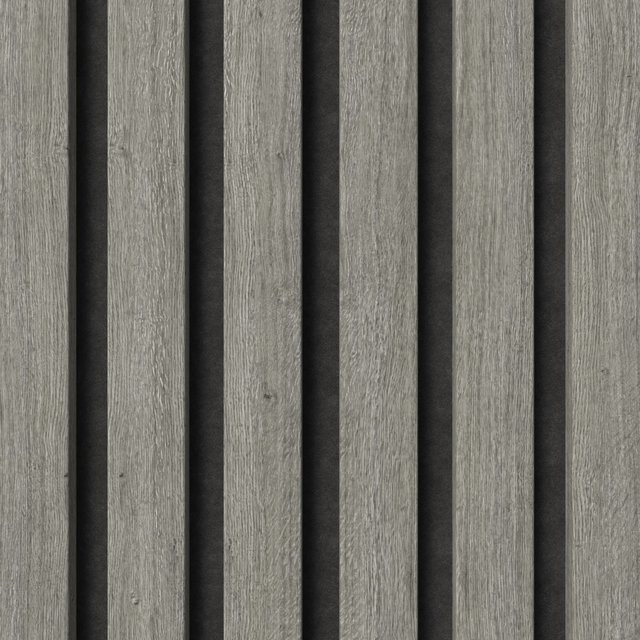 Akustikpaneel Denpanels in Eiche Grau mit schwarzem Filz und Streifenoptik im skandinavischen Stil, B: 29,5 cm, H: 12 cm - Bild 1