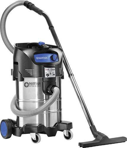 Nilfisk ATTIX 40-21 PC INOX Nass-/Trockensauger in Silber, 1200 W, 37 l, antistatisch mit halbautomatischer Filterreinigung - Bild 1