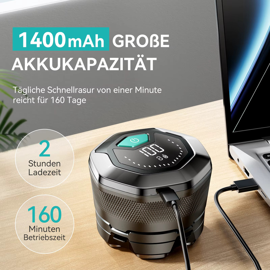 KENSEN Elektrorasierer für Herren, Nass-/Trockenrasierer, Schwarz - Bild 4