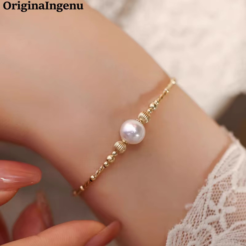 OriginaIngenu Armband, 14 Karat Gold gefüllt, natürliche Perlen, Unisex - Bild 2