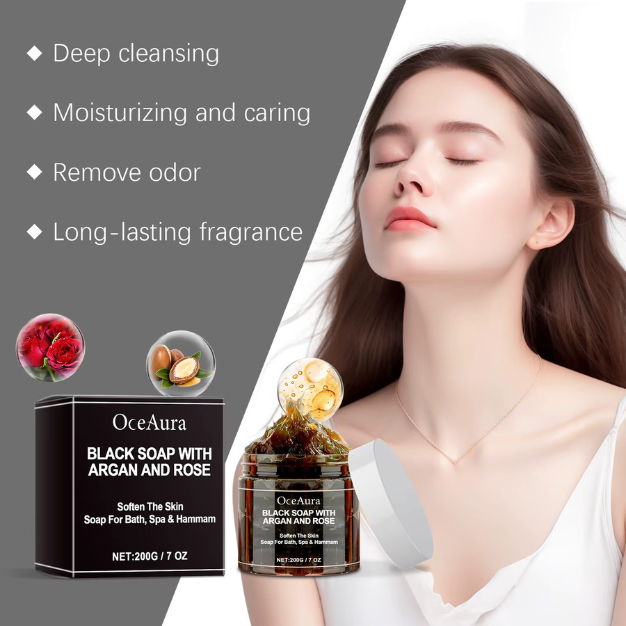 OceAura Schwarze Seife Körperpeeling, Unisex - Bild 2