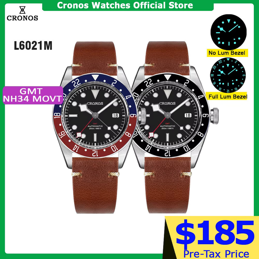 Cronos Herrenuhr Automatik, Edelstahl, Keramik, Saphirglas, Schwarz - Bild 3