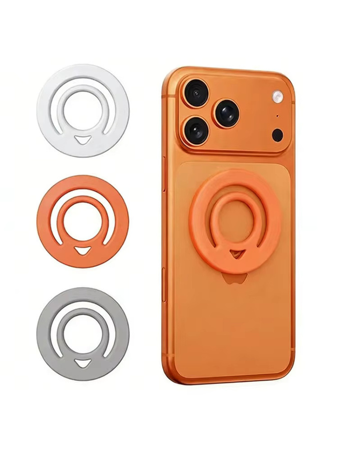 Newteneight MagSafe Handyhalter Silikon-Ring-Griff mit doppelseitigem Magnet für iPhone und Auto, Farbe: Grau - Bild 5