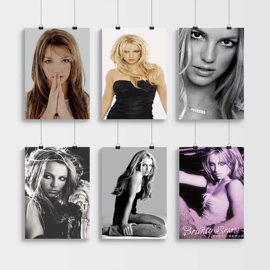 Britney Spears Anime Poster Wanddekoration aus weißem Kraftpapier, selbstklebend, B/H: 15 x 15 cm - Bild 3