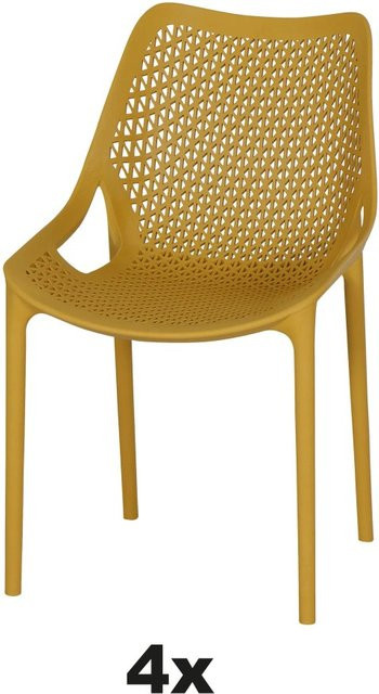Siena Garden Stapelsessel-Set District 4-teilig in Mustard Yellow aus glasfaserverstärktem Polypropylen - Bild 1