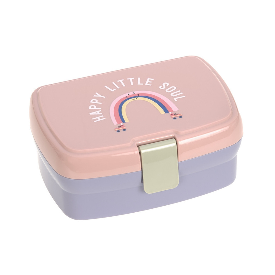 Lässig Lunchbox Rainbow Pink mit Fächern aus Kunststoff und spülmaschinenfest - Bild 1