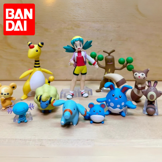 Bandai Scale World Pokemon Johto Region 2 Sudowoodo Mareep Marill Azumarill Ampharos Teddiursa, Anime Figur - Bild 1