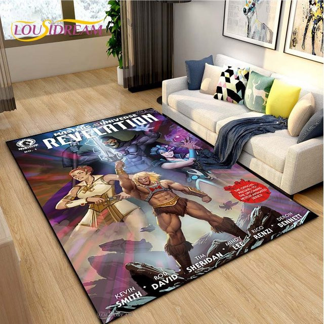 LjqNine He-Man Meister Cartoon Teppich, rutschfeste Fußmatte aus Polyester für Kinderzimmer, Wohnzimmer oder Küche, B/B: 40 x 60 cm - Bild 1