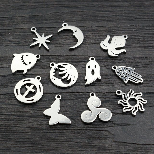 Cqhcyb Anhänger Charms, Edelstahl, Silber, Unisex - Bild 1