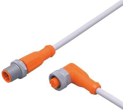 ifm electronic Verbindungsleitung EVW032, orange, Stecker gerade und Buchse gewinkelt, 3 m, 4 bis 5 Polzahl - Bild 1