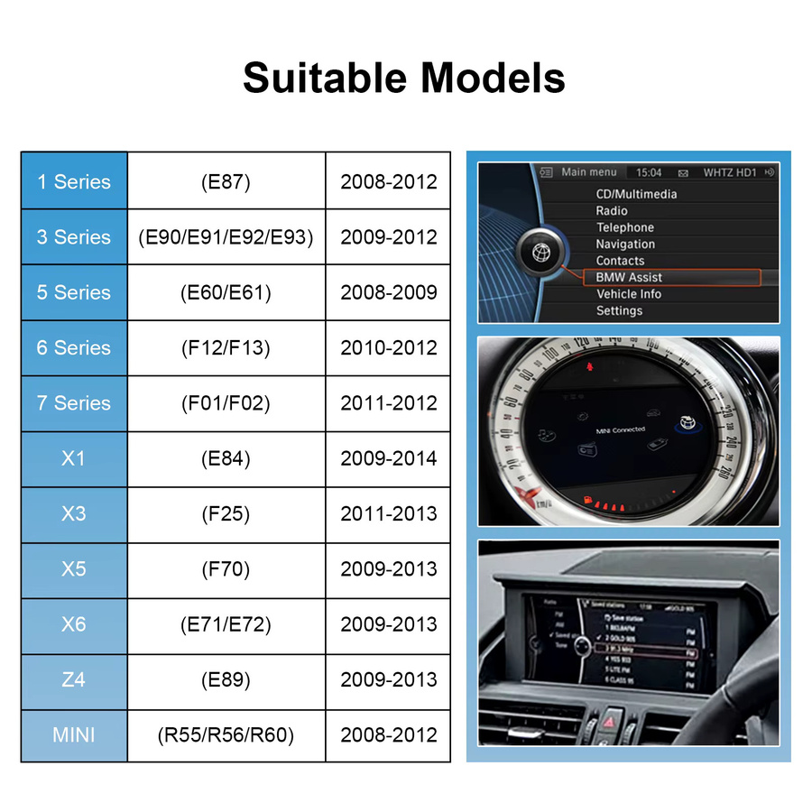 ANYFAR Kabelloser CarPlay und Android Auto Nachrüst-Decoder für BMW NBT/CIC Systeme, Schwarz - Bild 5