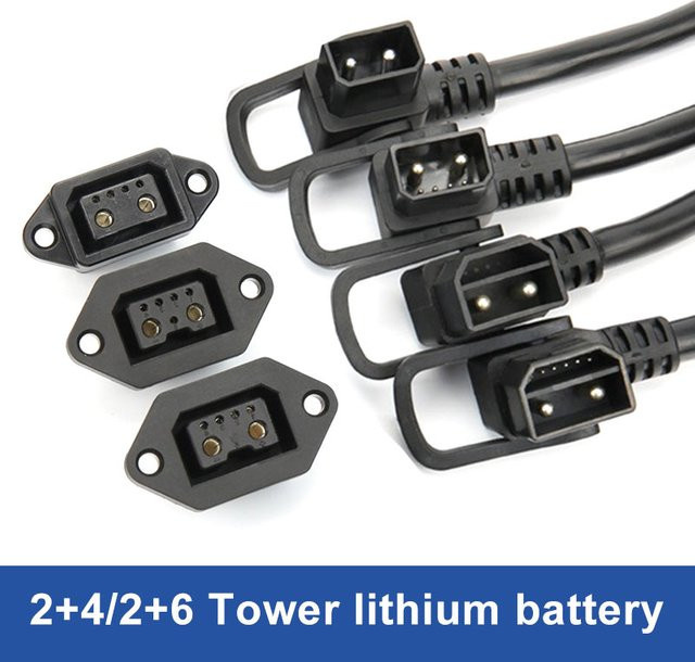 DIVEDEER Lithium-Batterie Ladeadapter mit 4 quadratischen Steckdosen in Schwarz - Bild 1