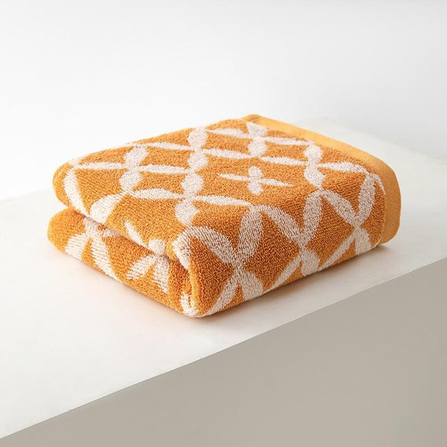 Saugfähiges Baumwoll-Jacquard-Handtuch für Erwachsene von Yiran Furniture, Farbe: Orange, B x L: 34 x 75 cm - Bild 1