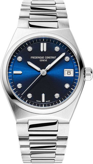 Frederique Constant Damenuhr, Quarz, Edelstahl, 31 mm, 8 Diamonds, Blau - Bild 1