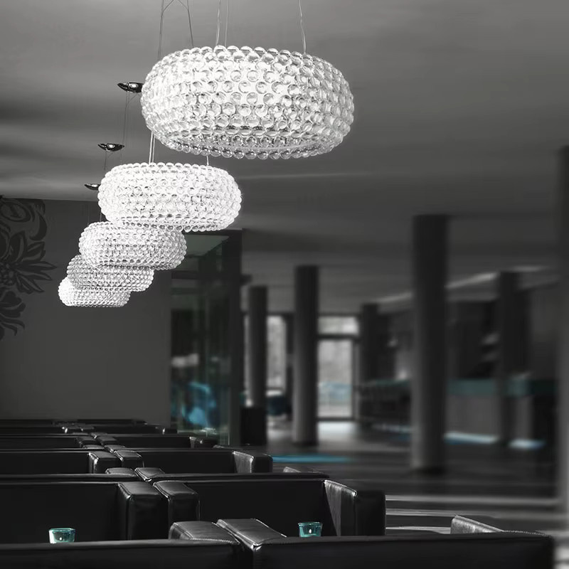 HomeLover Nordic Kristall-Kronleuchter mit Perlen-Anhänger in Gold und Transparent für Wohnzimmer und Restaurant - Bild 2