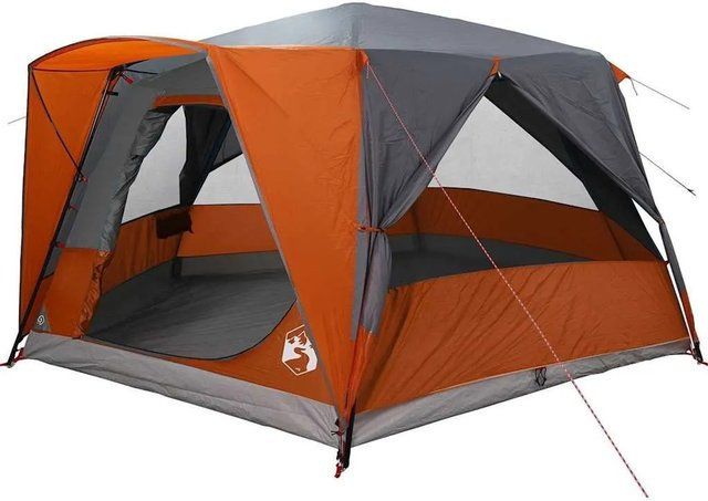 vidaXL Hütten-Zelt Grau und Orange B/T/H: 400 x 350 x 212 cm - Bild 1