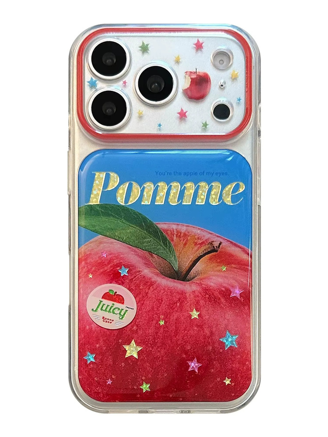 Kreative Schutzhülle mit Fruchtmuster und vergoldetem Sternendesign für Apple iPhone 17 16 15 14 Pro Max in Gold und Multicolour - Bild 2