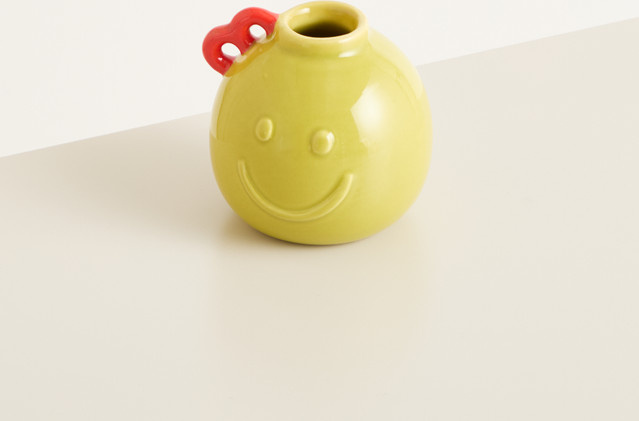 Keramik Kerzenhalter Smiley von BLUME2000 in Gelb - Bild 1
