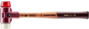 Halder Simplex Schonhammer Ø 30 mm in Rot/Weiß aus Plastik und Nylon mit Tempergussgehäuse - Bild 1