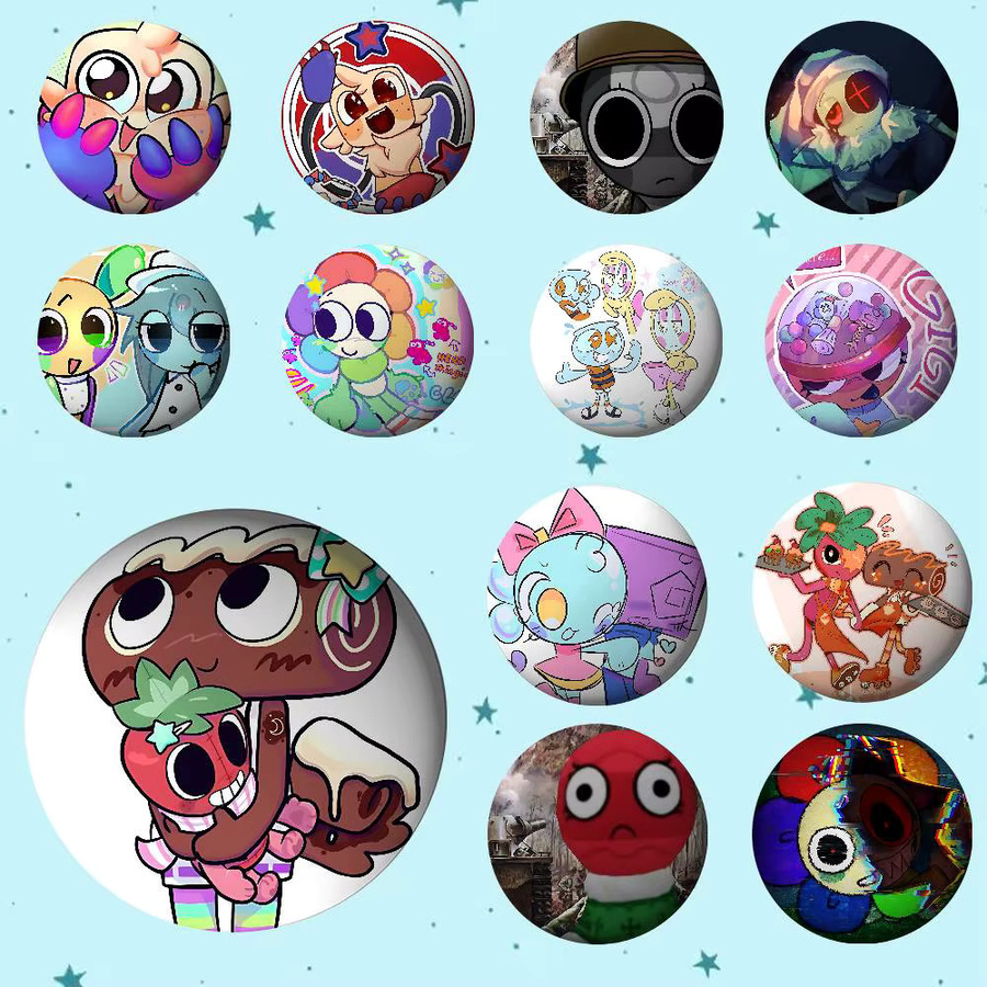 Bilibili Astro Goob Pebble Meme Metallabzeichen als runder Soft Button Pin in Multicolour - Bild 3