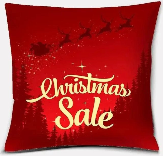Weihnachtsmotiv Kissenbezug mit Weihnachtsmann Design aus Peach Skin für Sofa und Wohnzimmer B/B/H: 18 x 18 x 18 cm - Bild 1