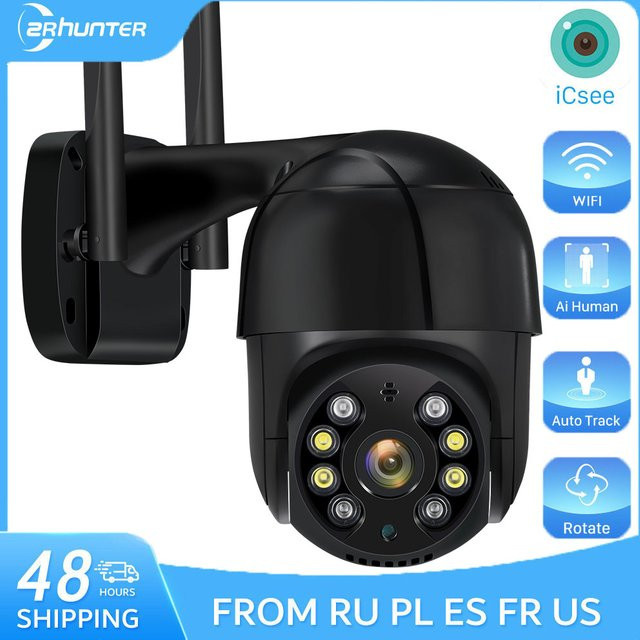 ZRHUNTER PTZ IP Kamera 4K 8MP HD WLAN Überwachungskamera für den Außenbereich mit Nachtsicht in Schwarz - Bild 1