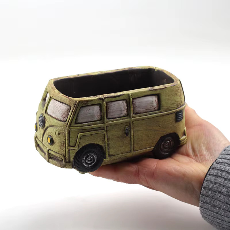 GBhouse Silikonform Camper Van für Beton und Zement zum DIY-Gießen von Sukkulenten-Pflanzgefäßen, Mehrfarbig - Bild 2