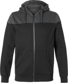 Küberit Kapuzen-Sweatjacke in Schwarz/Grau, Größe 3XL - Bild 1