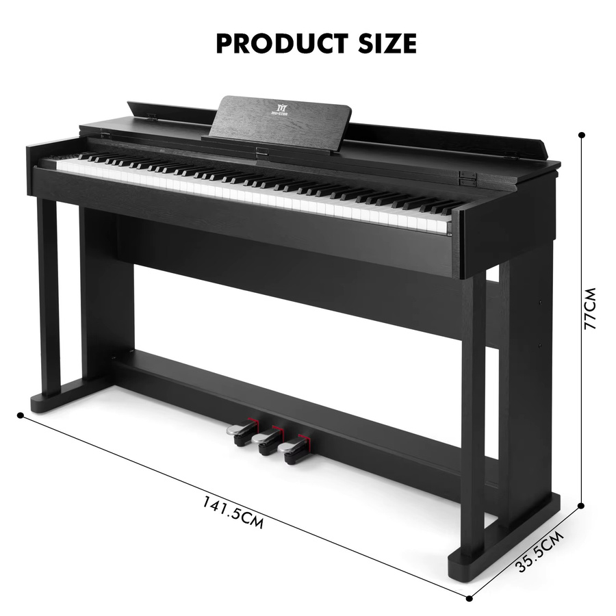 MUSTAR Digitalpiano mit 88 Tasten und Hammermechanik in Schwarz Holzoptik inklusive 3 Pedalen als E-Piano Set für Anfänger - Bild 2