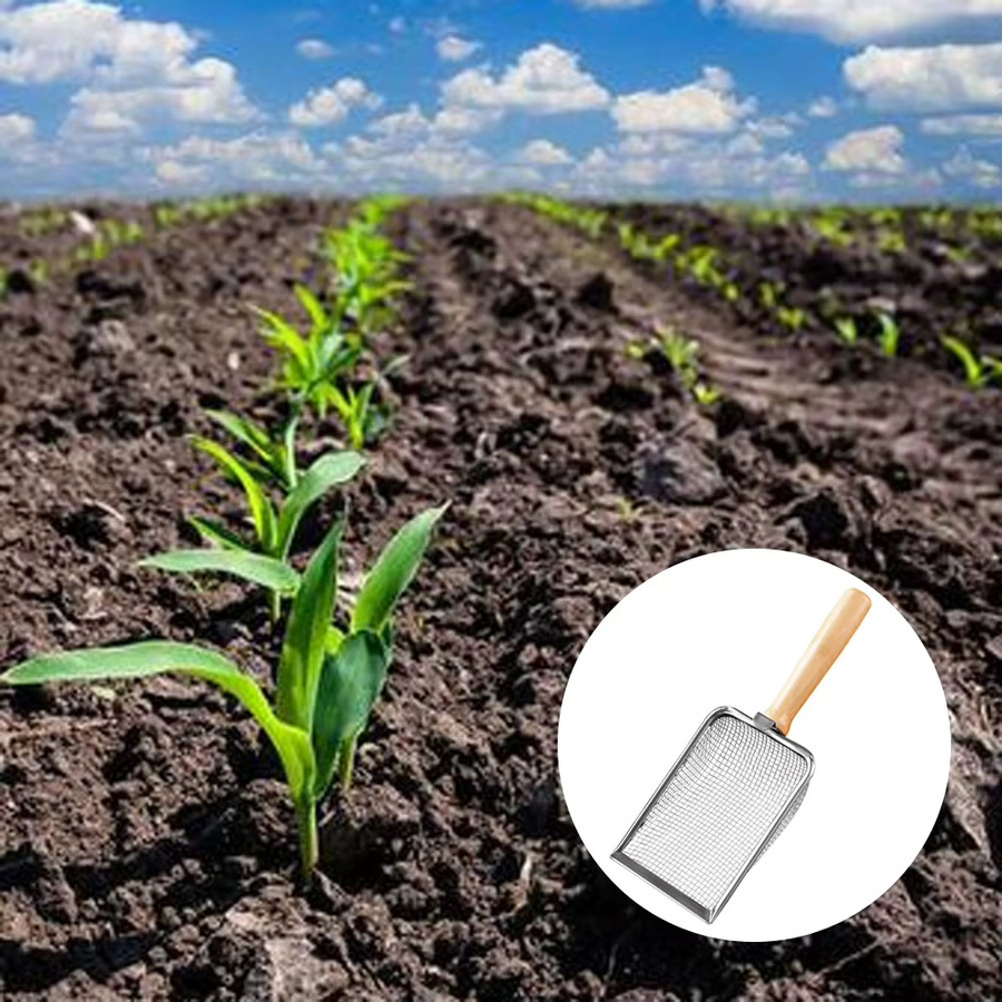 Vibratite Mehrzweck-Gartenschaufel und Sieb aus Edelstahl mit Holzgriff in Silber - Bild 2