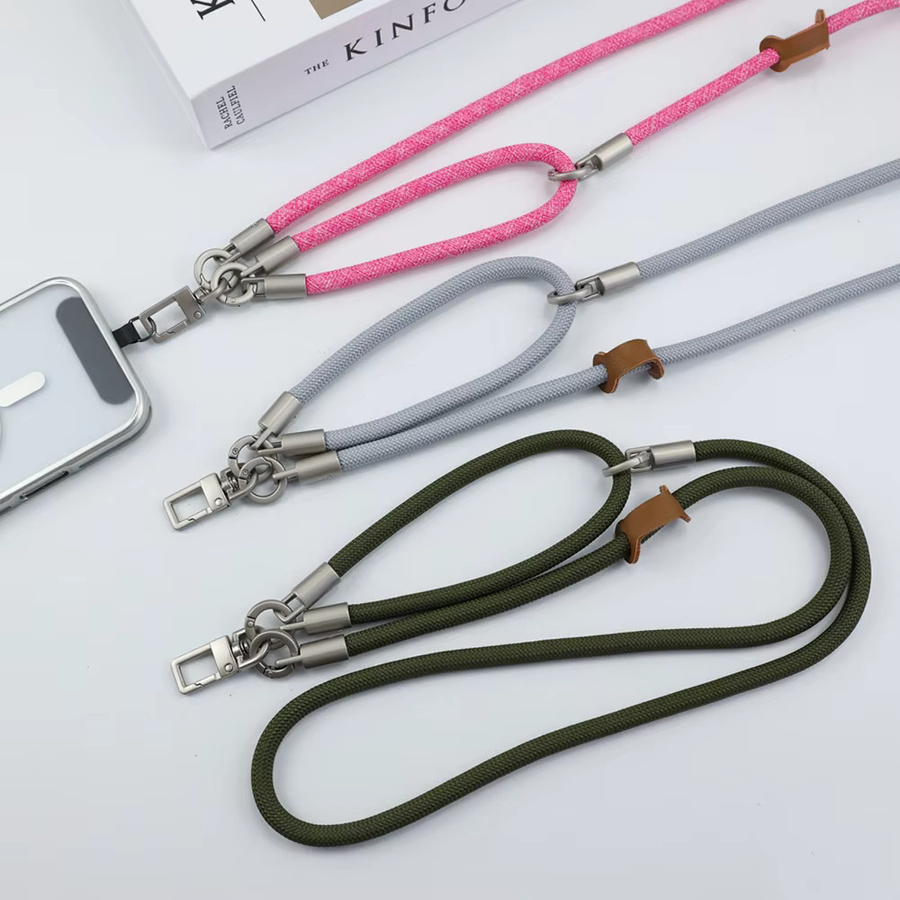 QGhappy 3-in-1 Handy-Lanyard in Pink, verstellbares und abnehmbares Reise-Halsband für iPhone und Samsung als Anti-Verlust-Umhängeband und Handy-Charm-Riemen - Bild 2