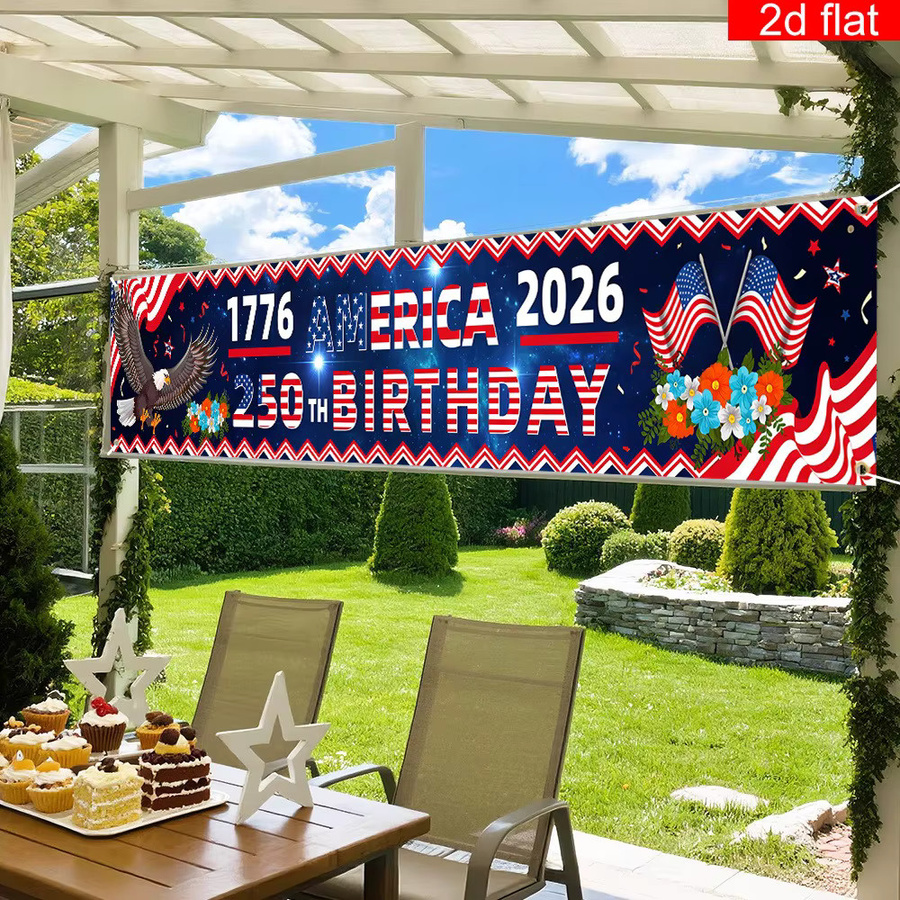 OURFETE America 250 Years Yard Sign Patriotisches Dekorationsbanner für den 4. Juli und Unabhängigkeitstag, Mehrfarbig, Rechteckig - Bild 4