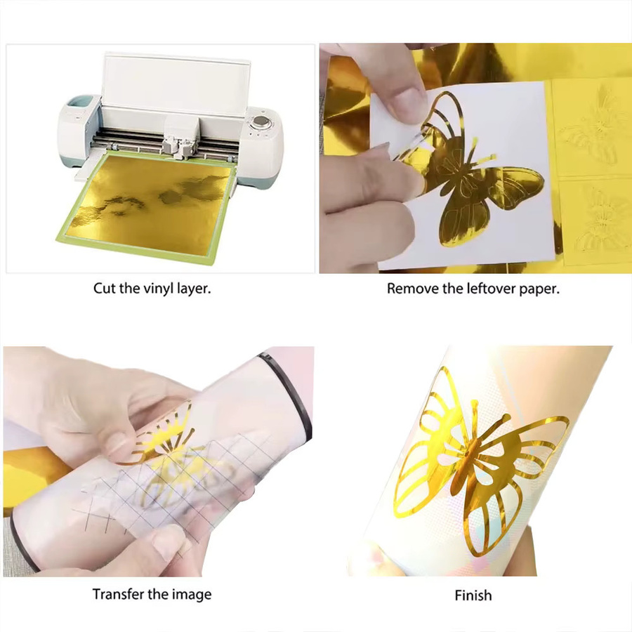 Neevinyl Selbstklebendes Vinyl in Gold für Valentinstag und Party, 6 Blatt, B: 30,5 cm, H: 25,4 cm - Bild 1