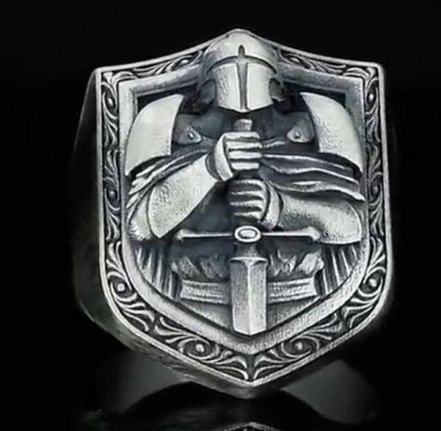Siegelring Herren, antik silber, Ritter, ohne Stein - Bild 1