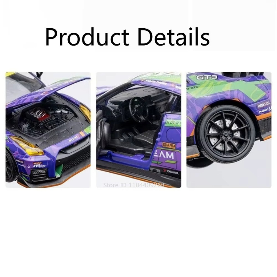 MAKEDA Nissan GT-R Automodell, 1:32, Metall, Blau - Bild 2