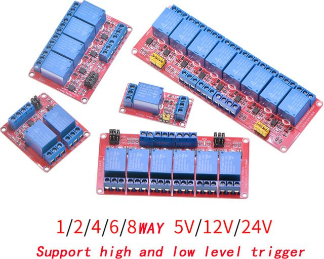 Si Tai&SH Relaismodul Board Shield mit Optokoppler für Arduino, 1 2 4 6 8 Kanäle, 5V 12V 24V, High- und Low-Level-Trigger, Rot - Bild 1